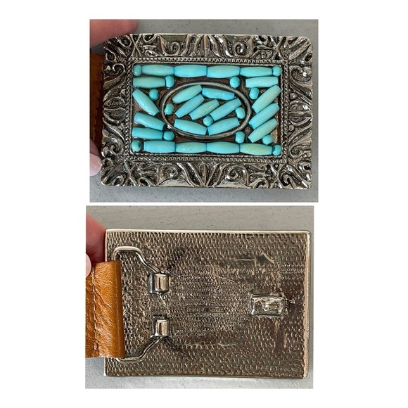 Streets Ahead made in USA size medium belt with buckle western turquoise main image 4